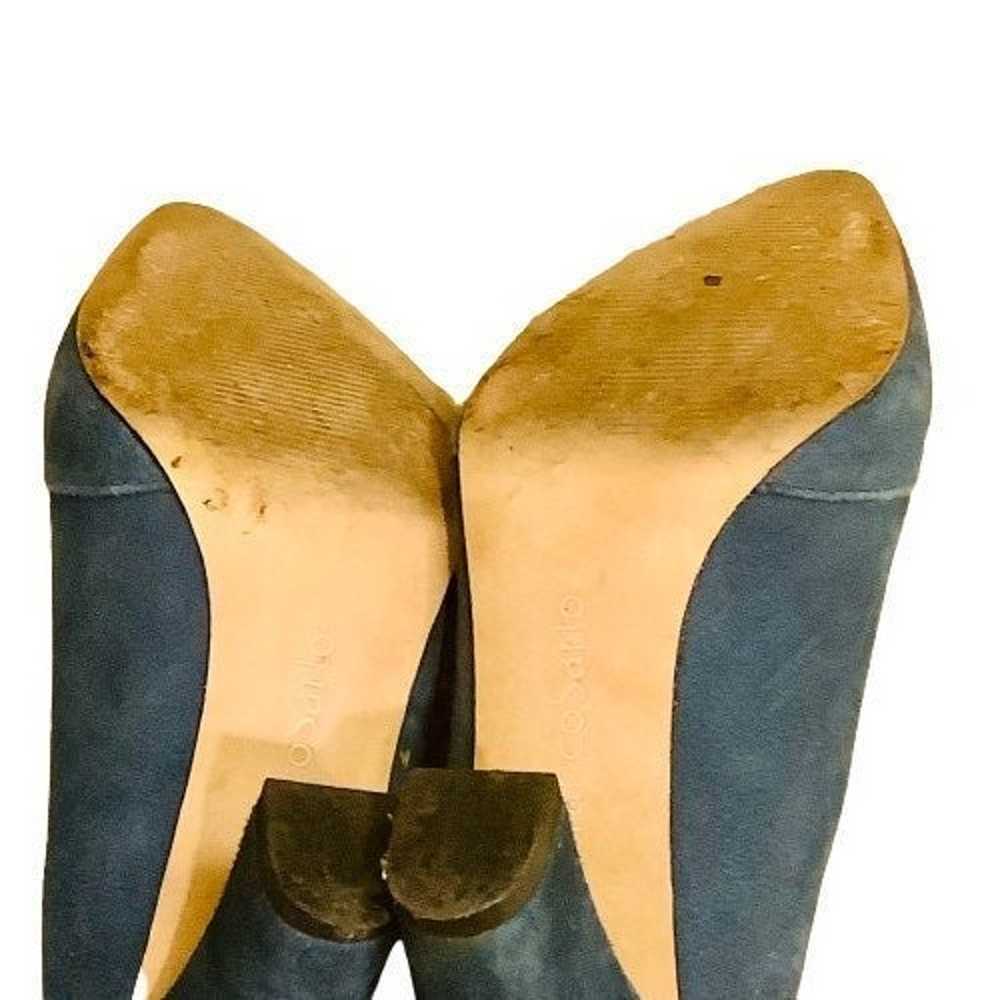 100% Suede, Teal Blue, "Palma" pump heels - image 4