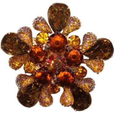 Fabulous BROWN & AMBER Carnival Stones Vintage Rh… - image 1