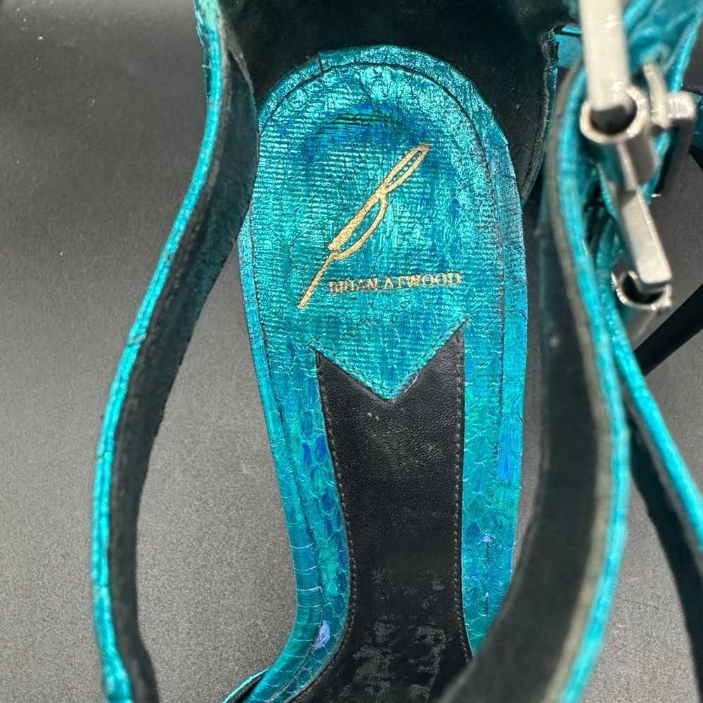 Brian Atwood Metallic Blue Turquoise Snake Python… - image 5