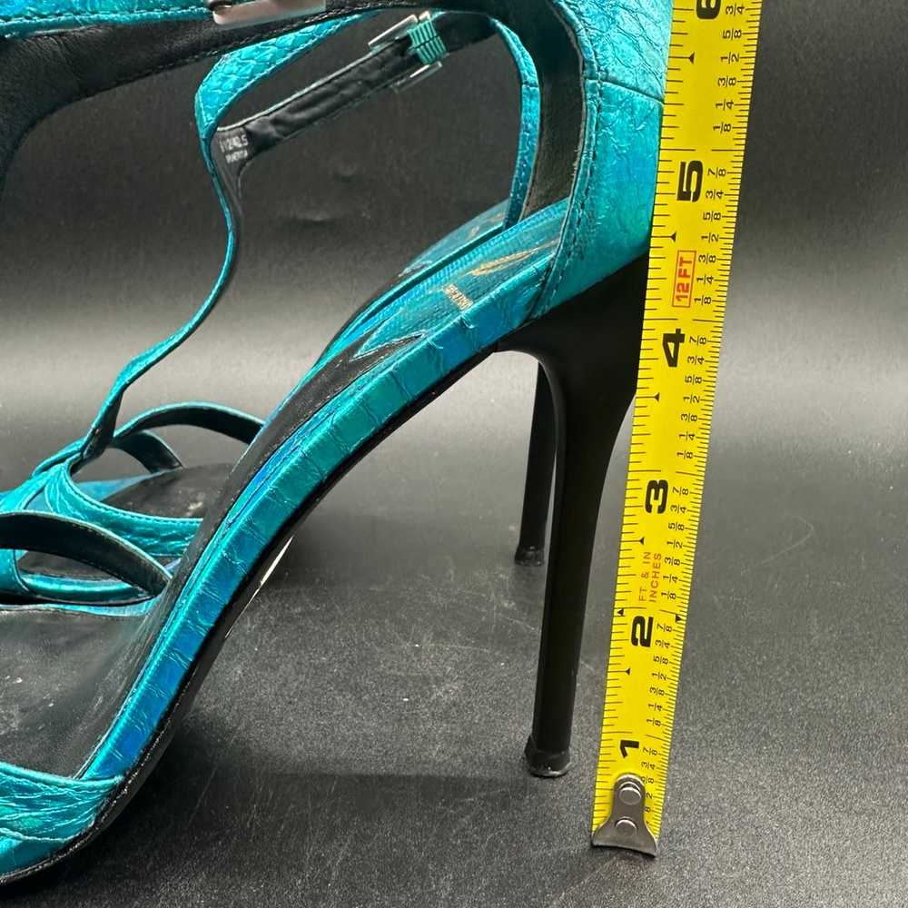 Brian Atwood Metallic Blue Turquoise Snake Python… - image 9