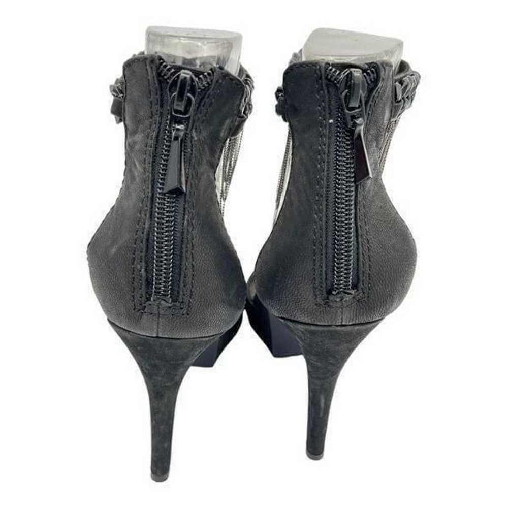 Rachael Roy Black Suede 4” Heels Open Toe | Chain… - image 4