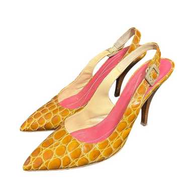 Kate Spade Snake Croc Print Slingback Leather Hee… - image 1