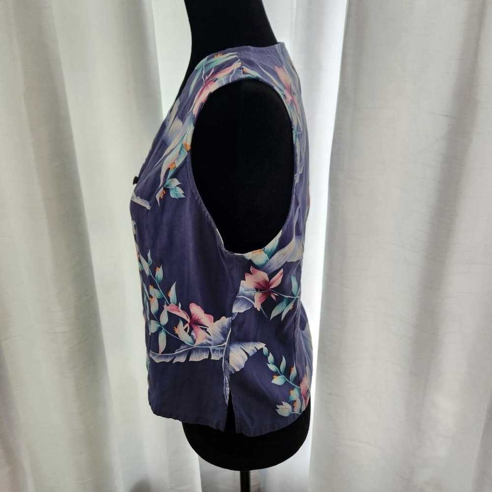 Tommy Bahama Silk Blue Floral Button Front Top Wo… - image 4