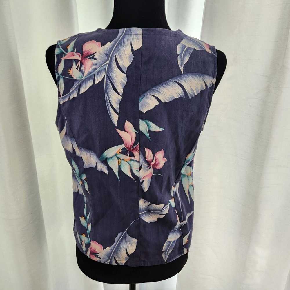 Tommy Bahama Silk Blue Floral Button Front Top Wo… - image 6