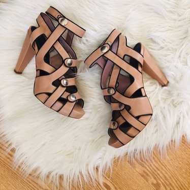 Loeffler Randall Tan Strappy Heels 9.5