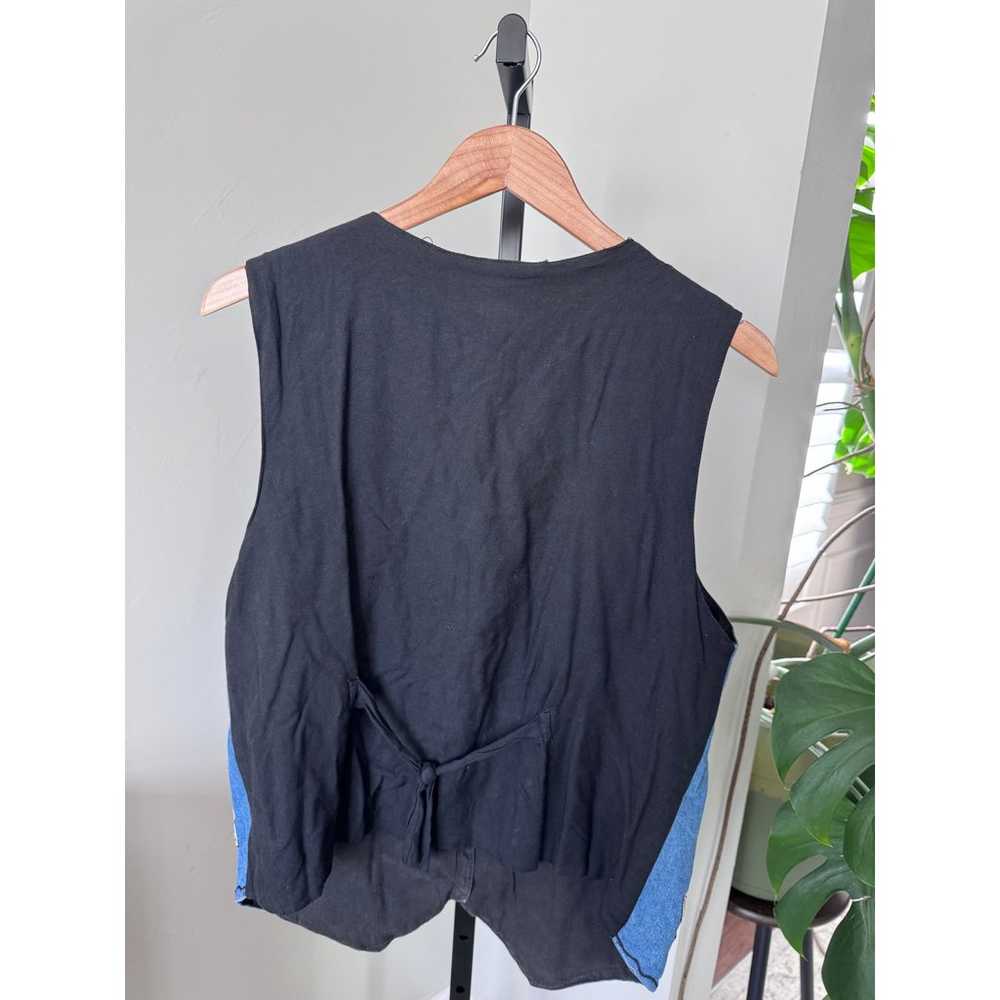 Vintage Agapo Denim Teddy Vest - image 2