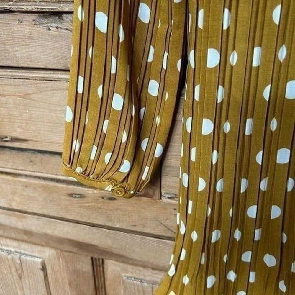 Lulu's Small Mustard Yellow Polka Dot Pleated Dre… - image 10