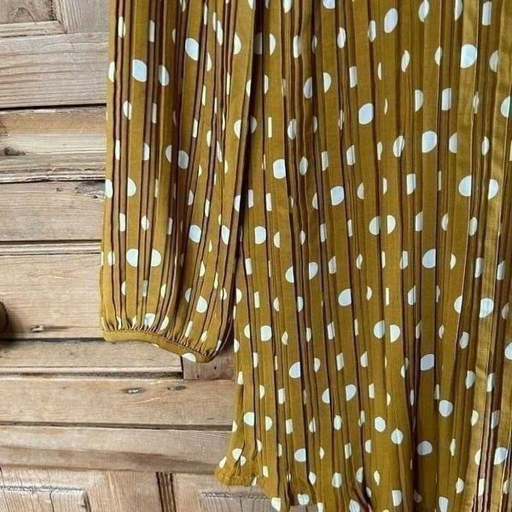 Lulu's Small Mustard Yellow Polka Dot Pleated Dre… - image 5