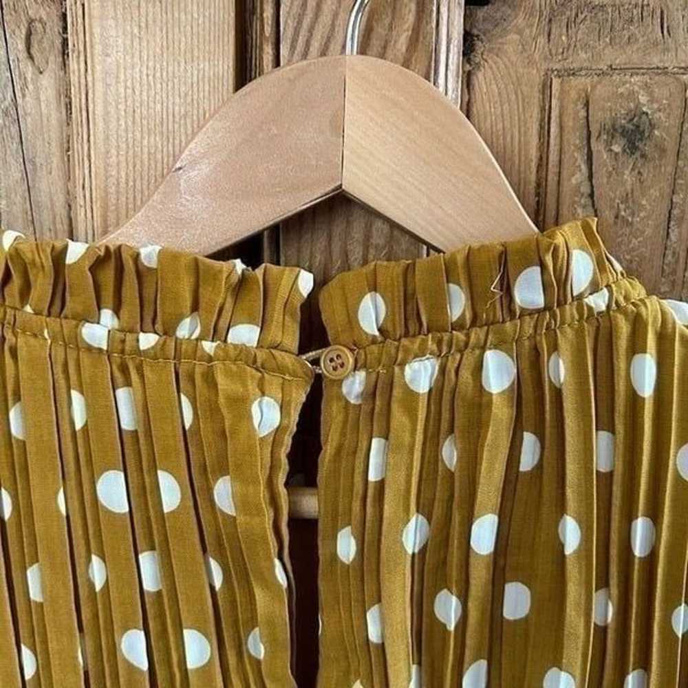 Lulu's Small Mustard Yellow Polka Dot Pleated Dre… - image 9