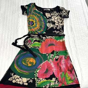 Desigual Colorful Artsy A Line Dress Size Small B… - image 1