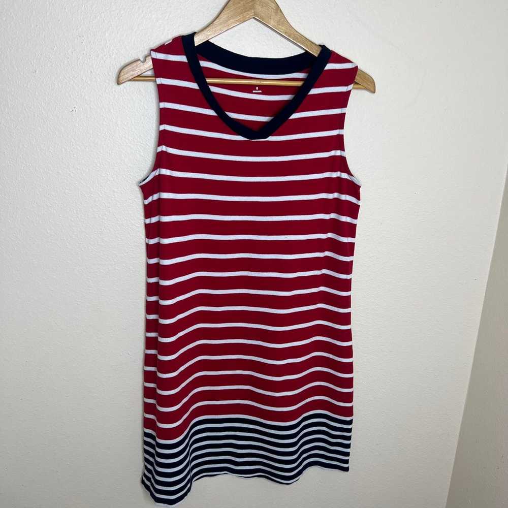 Talbots 100% Cotton Red White and Blue Stripe Sle… - image 1