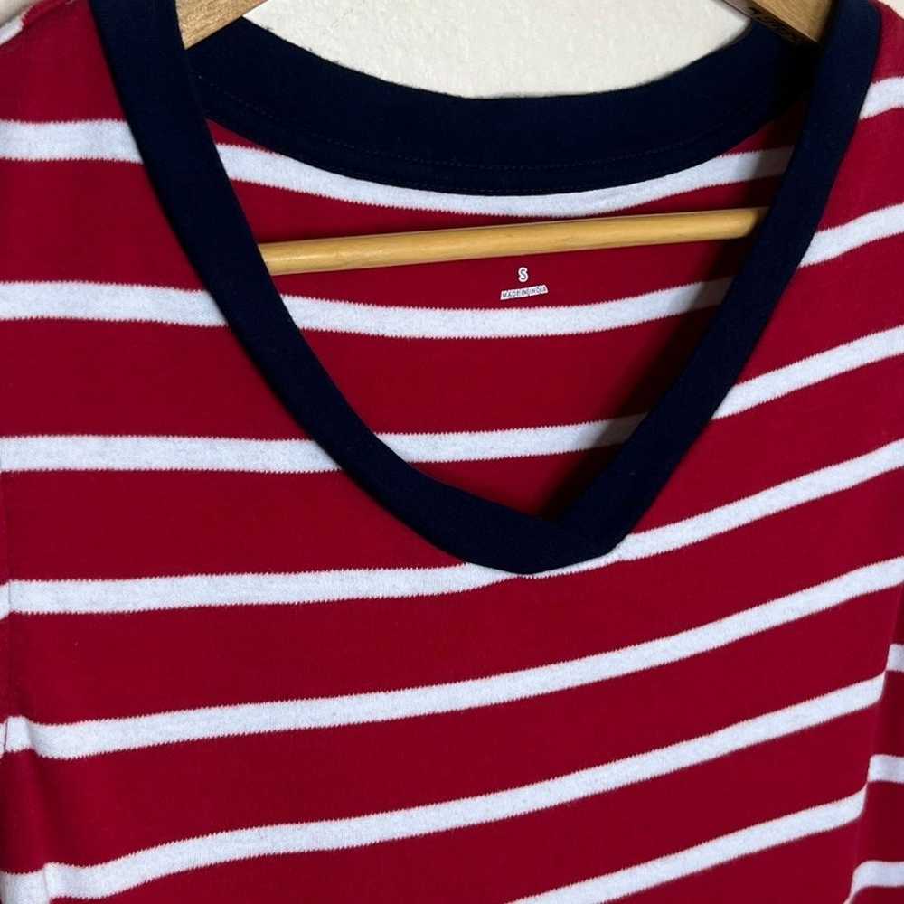 Talbots 100% Cotton Red White and Blue Stripe Sle… - image 2