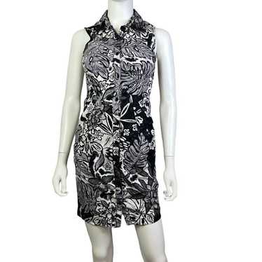 BCX Black Floral Bodycon Summer Dress Size Small (