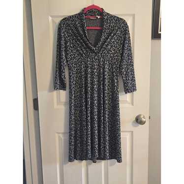 Chicos Women's Black & Gray Animal Print Dress Chi