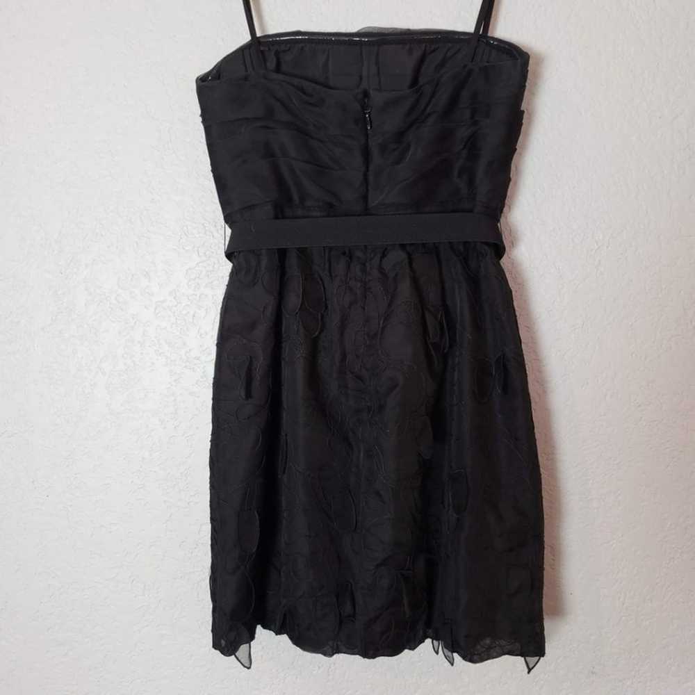 BCBG  Black Strapless Organza Mini Dress Jewel Wa… - image 5