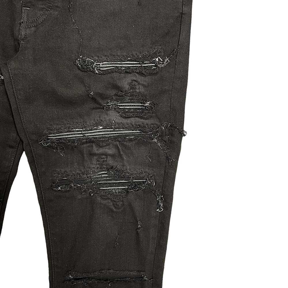 Amiri Amiri Leather Patch Thrasher Jeans Overdyed… - image 3