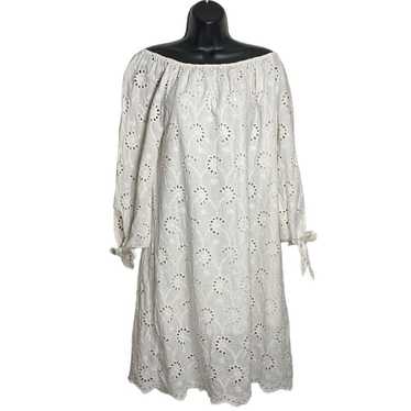 Valentina Naldi Dress Womens Medium Eyelet Romant… - image 1