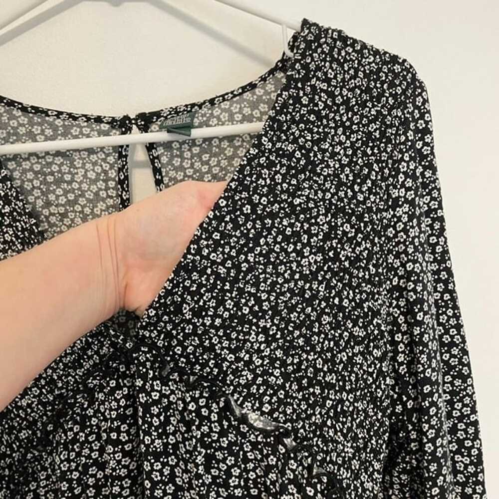 WILD FABLE Black White Long Sleeve Tie Sleeve Min… - image 3