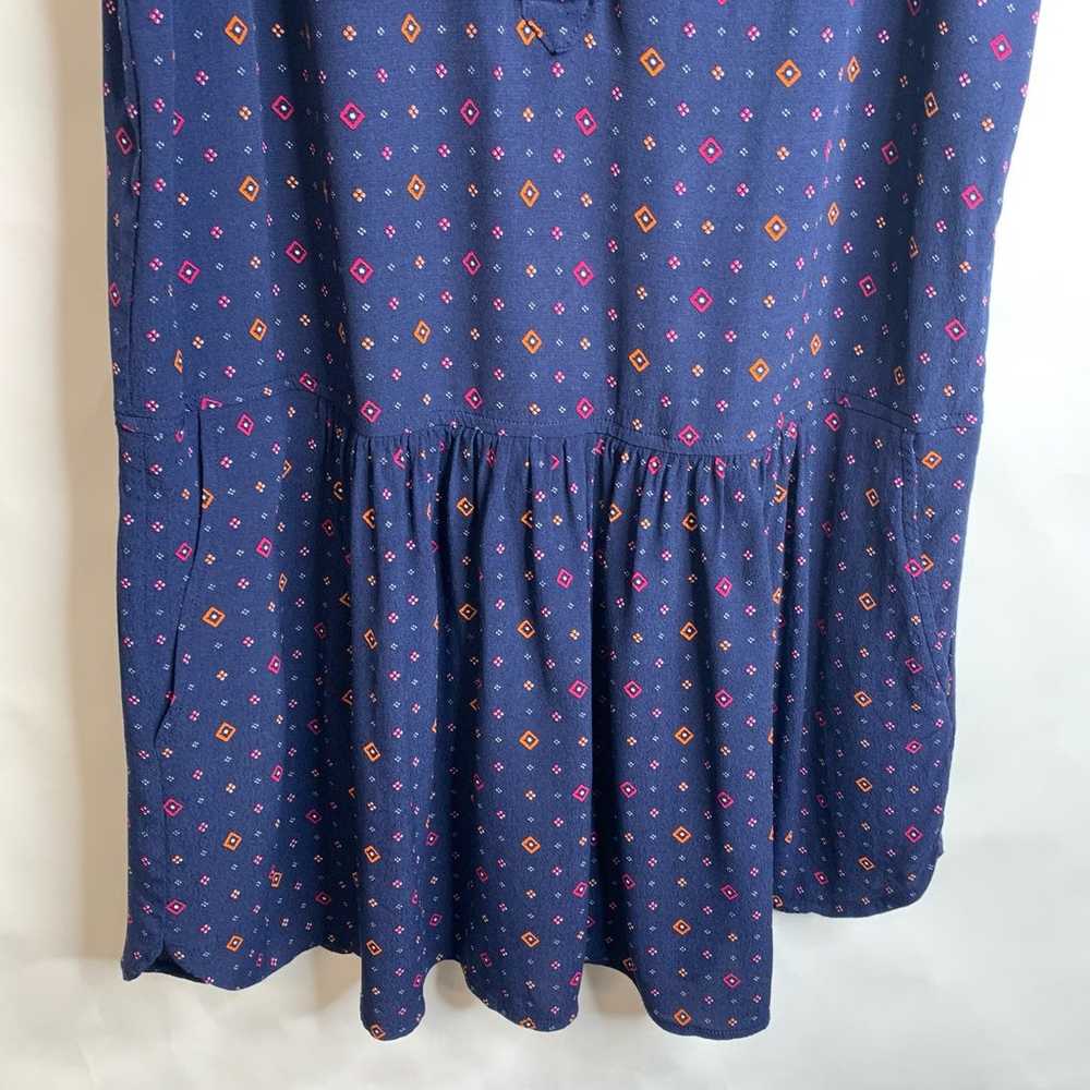 GAP Blue Diamond Print Sleeveless Shirt Dress Sz … - image 5