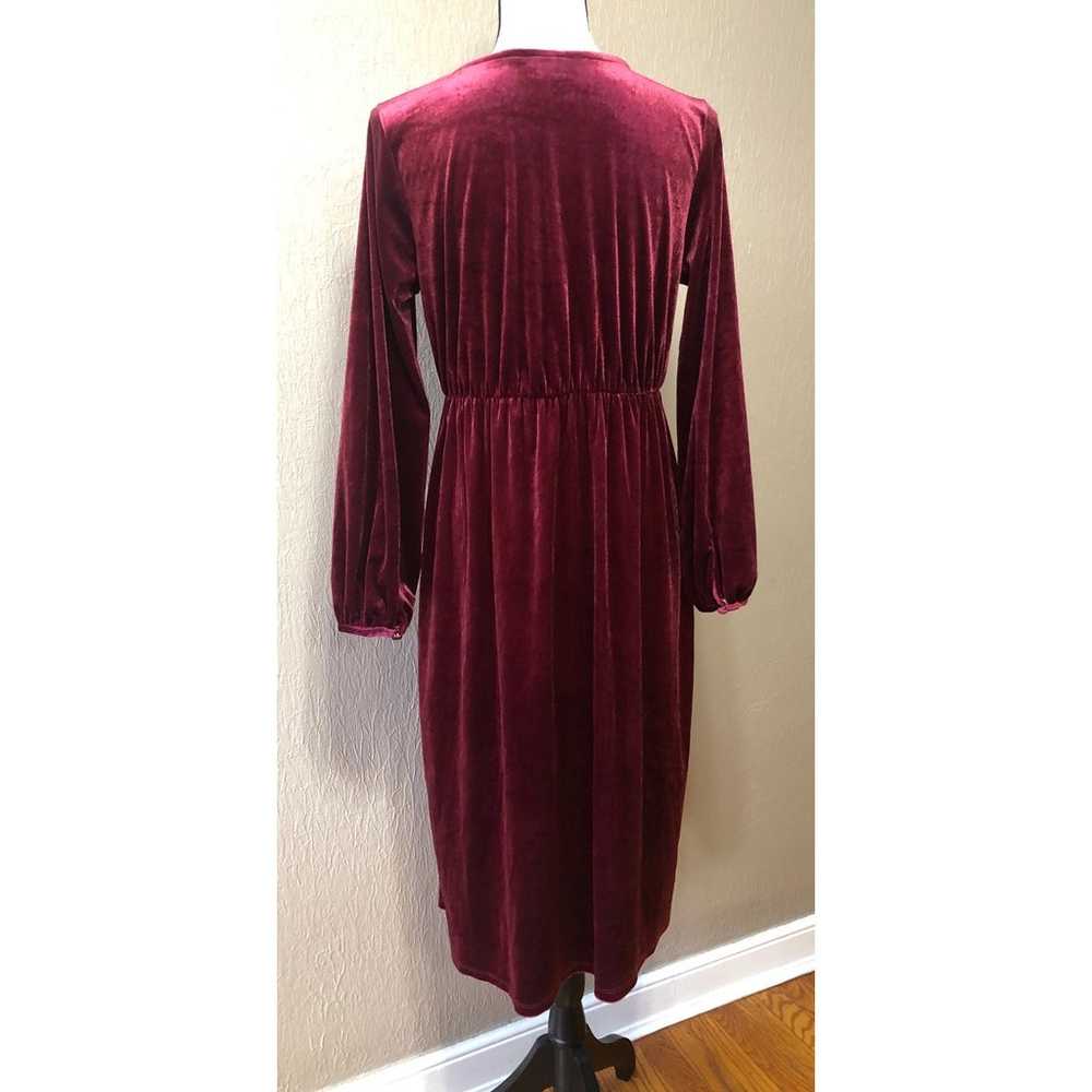 A New Day Holiday Wrap Dress Velvet Red Long Slee… - image 2