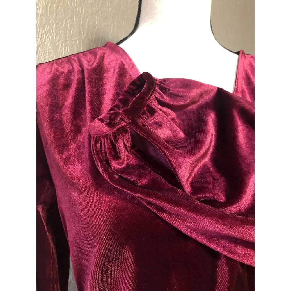 A New Day Holiday Wrap Dress Velvet Red Long Slee… - image 6