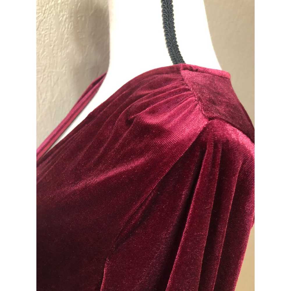 A New Day Holiday Wrap Dress Velvet Red Long Slee… - image 7