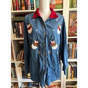 Vintage Bobbie Brooks Christmas Chambray Top