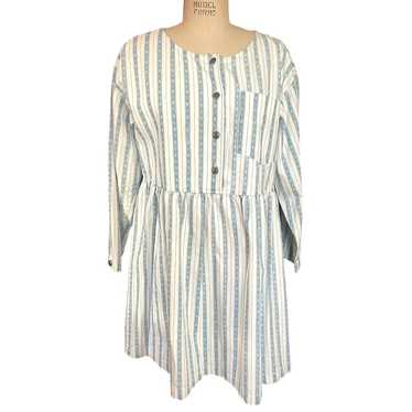 Vintage Long Sleeve Fit & Flare Cotton Striped We… - image 1