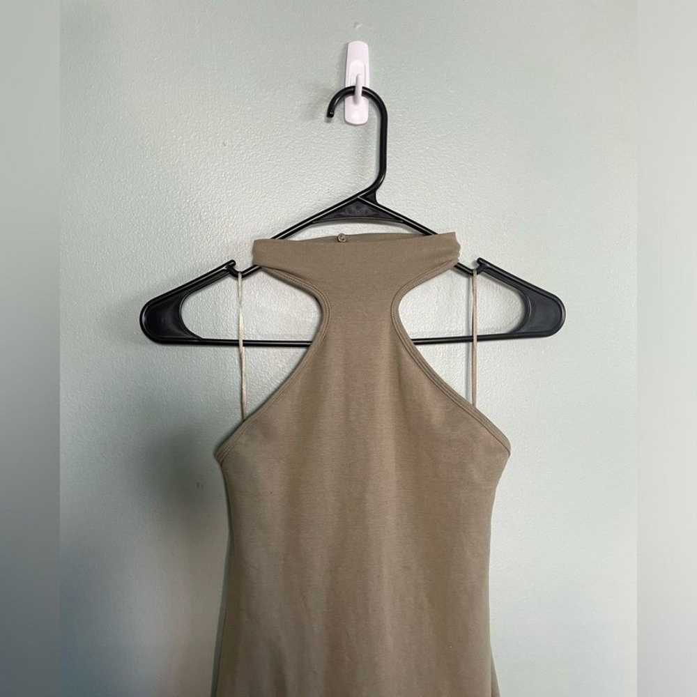 Zara Cotton Olive Green Halter High Neck Midi Bod… - image 3