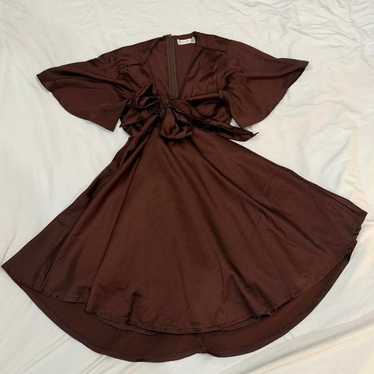 Billy J Women's Brown Satin Dress - image 1