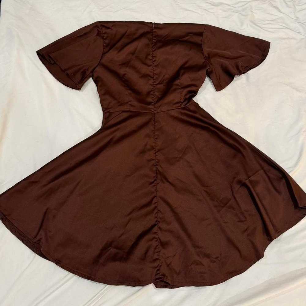 Billy J Women's Brown Satin Dress - image 4