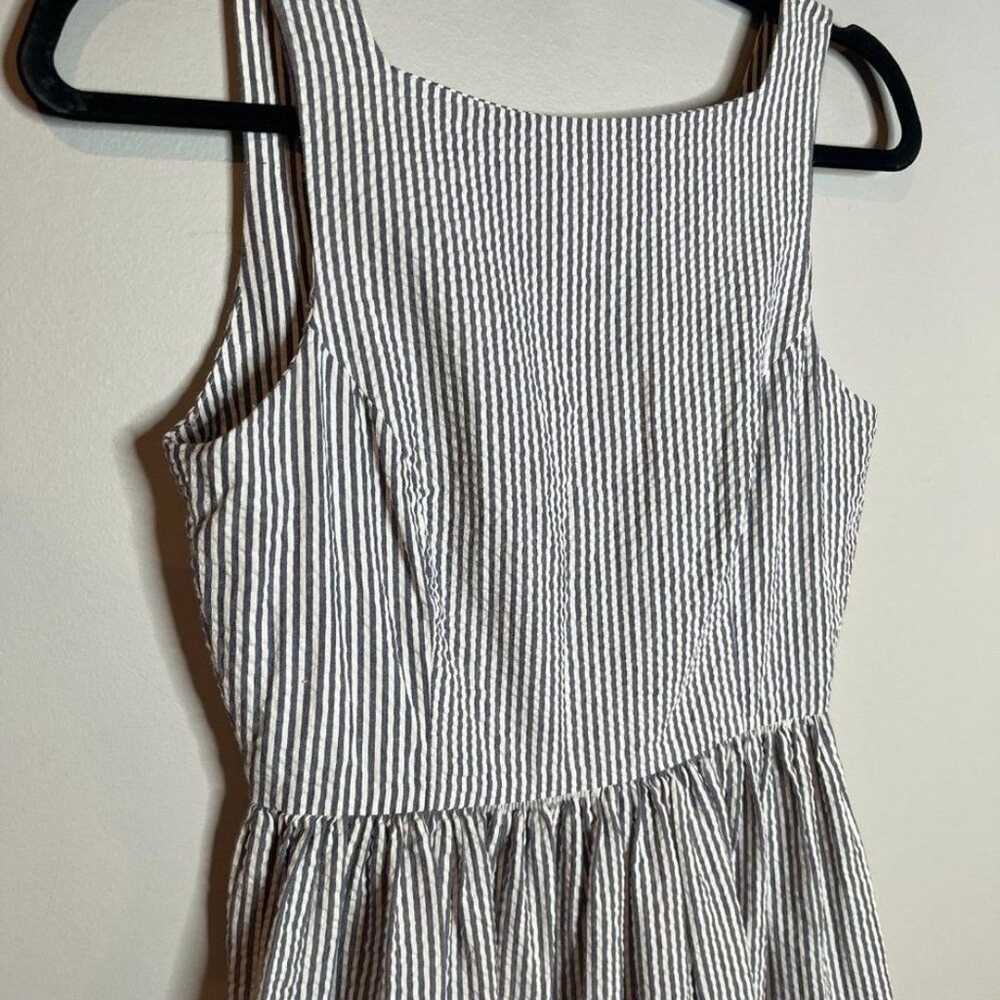 American Apparel seersucker striped button back d… - image 2