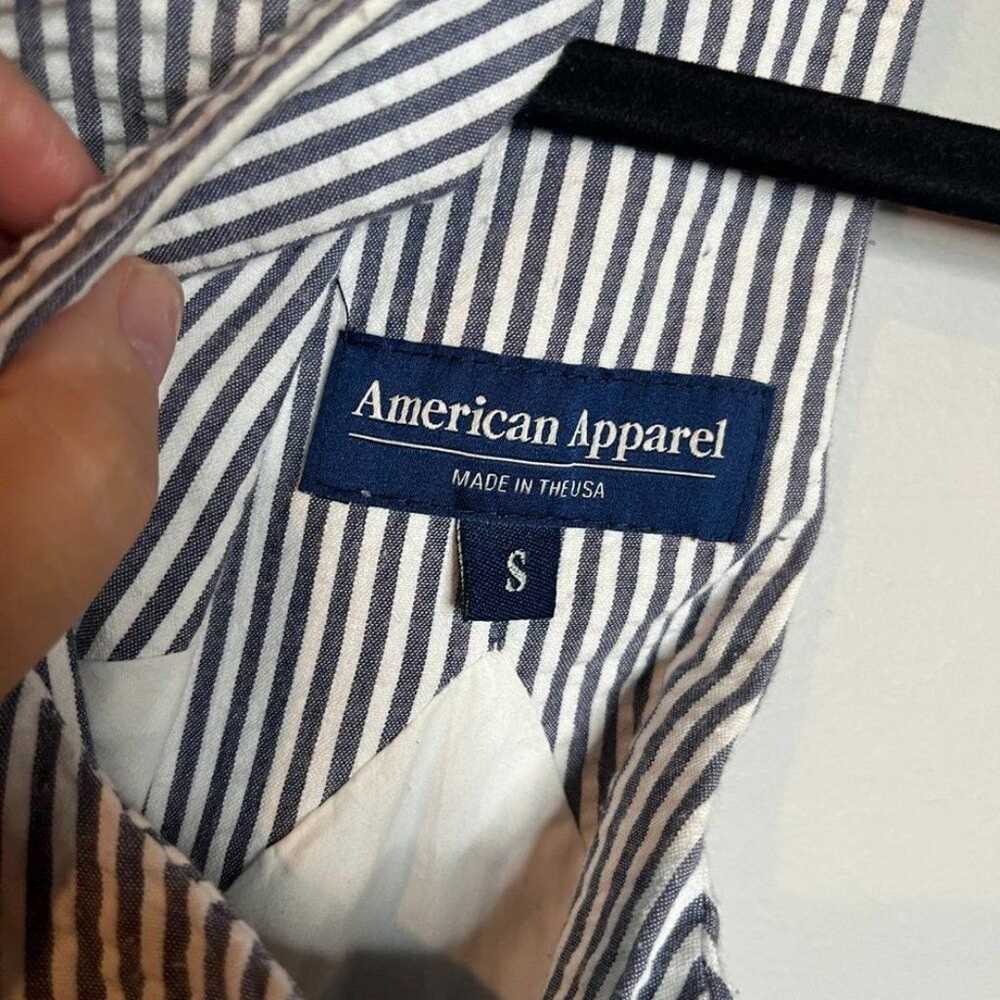 American Apparel seersucker striped button back d… - image 3