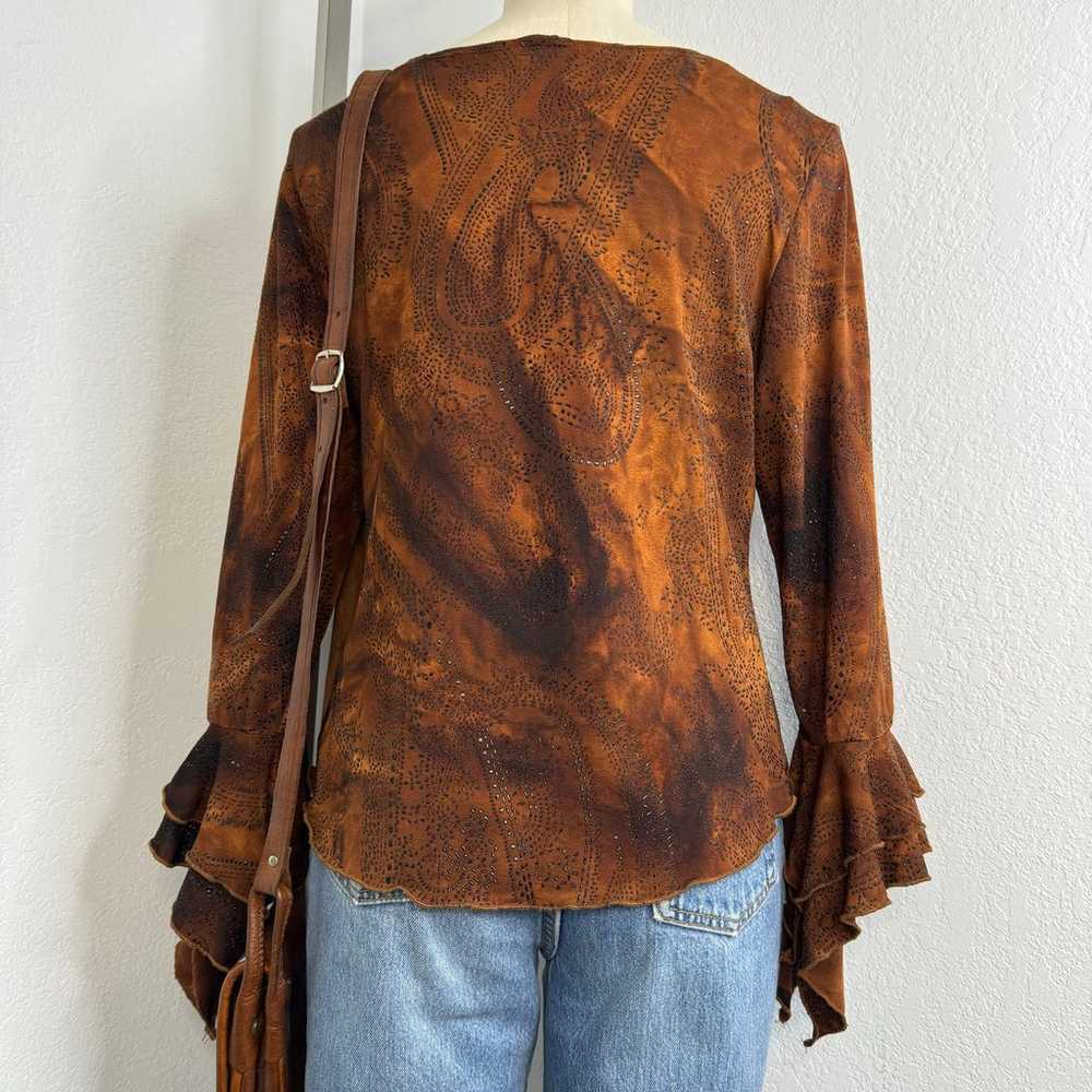 Vintage 90s Fairlycore Fairy Grunge Brown Orange … - image 4