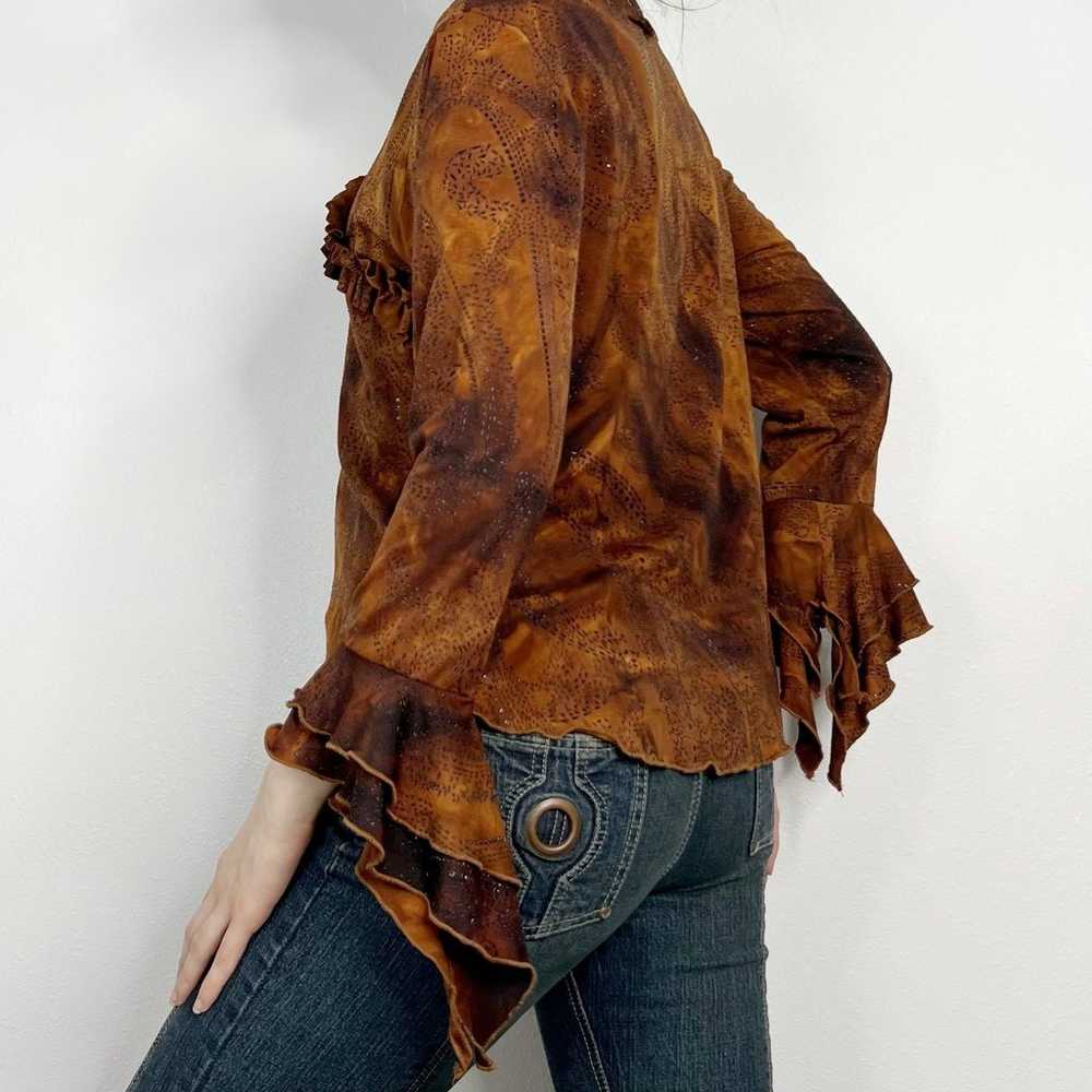 Vintage 90s Fairlycore Fairy Grunge Brown Orange … - image 5