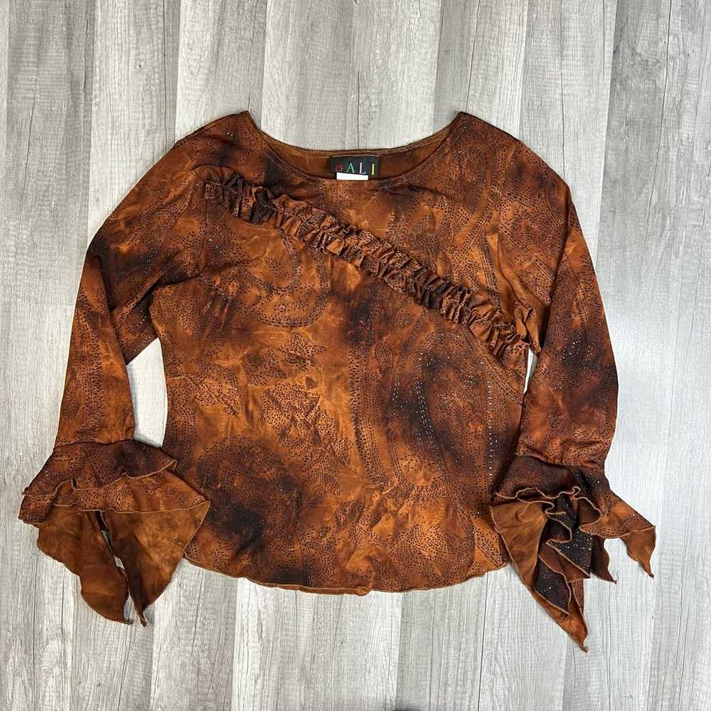 Vintage 90s Fairlycore Fairy Grunge Brown Orange … - image 6