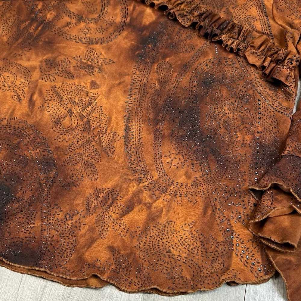 Vintage 90s Fairlycore Fairy Grunge Brown Orange … - image 8