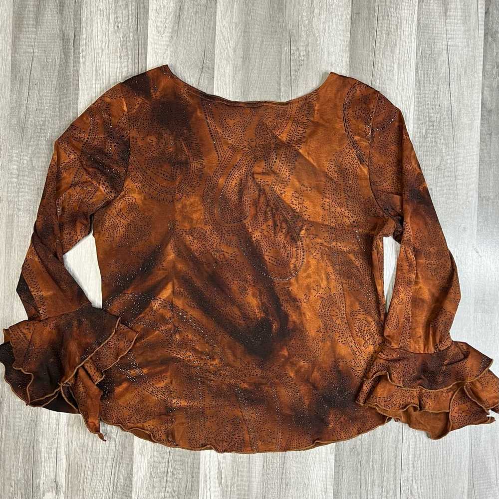 Vintage 90s Fairlycore Fairy Grunge Brown Orange … - image 9