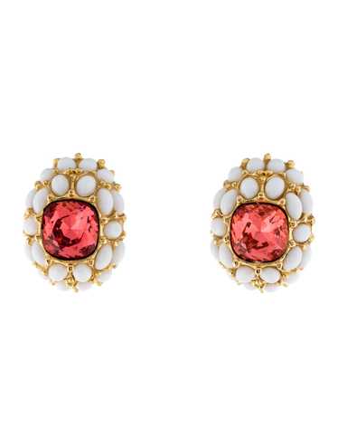 Kenneth Jay Lane Gold-Tone Metal Resin & Crystal - image 1