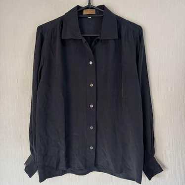 90s YSL Yves Saint Laurent Silk Long Sleeve Shirt… - image 1