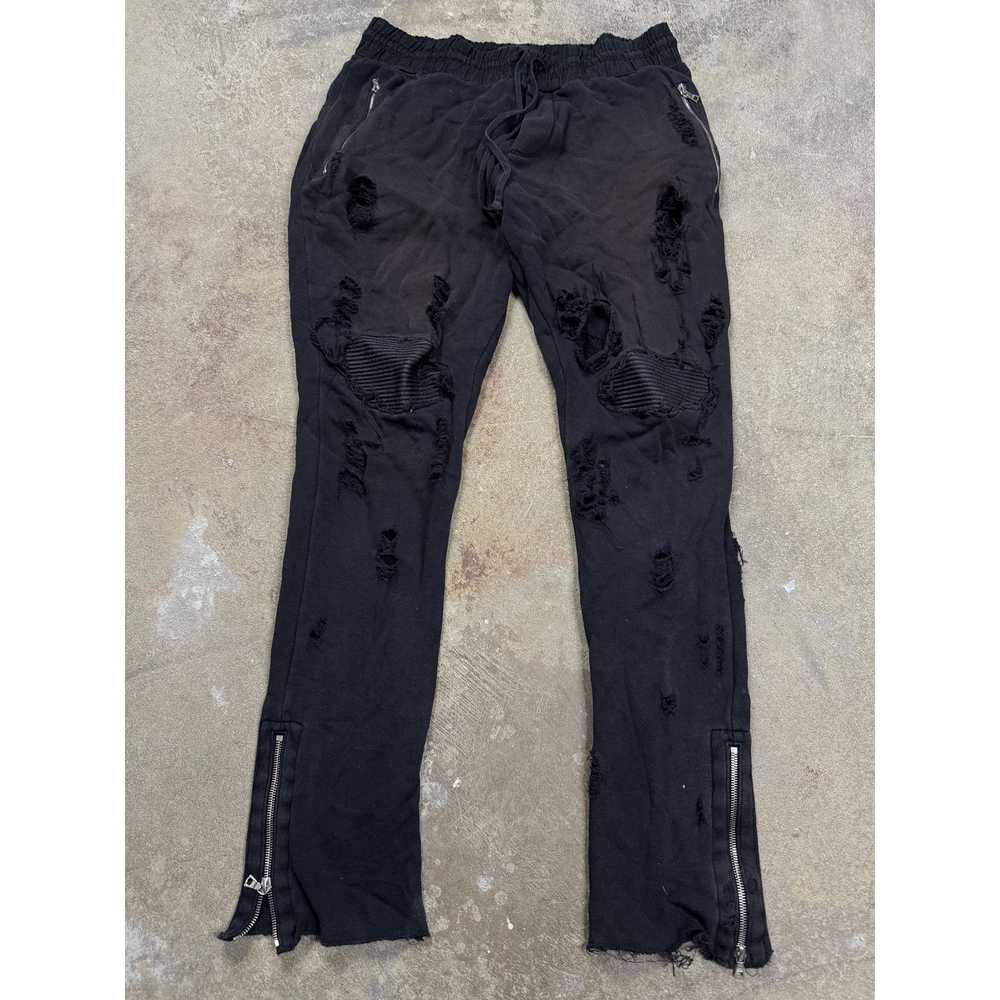 Amiri Amiri Distressed Black Patch Sweats Used La… - image 1