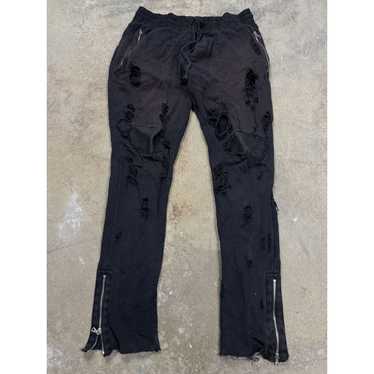 Amiri Amiri Distressed Black Patch Sweats Used La… - image 1