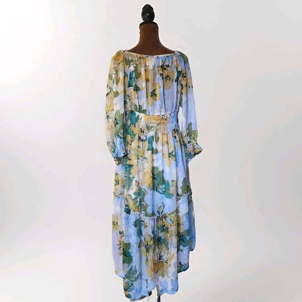 Anthropologie Fig And Flower Dress Size XL Blue F… - image 3