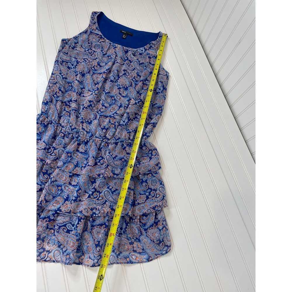 Mango Paisley Ruffled Mini Dress Blue Sleeveless … - image 4