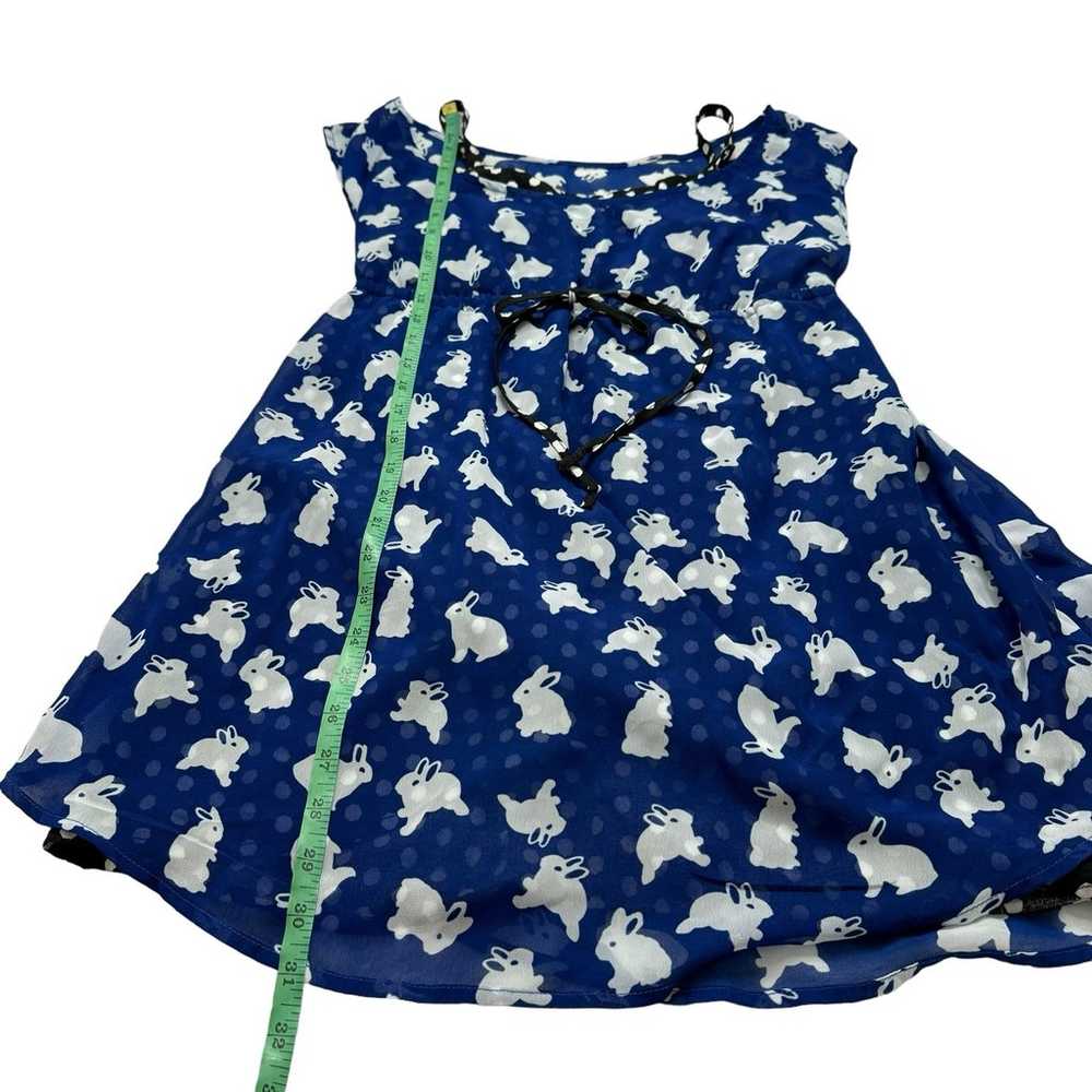 HOT TOPIC Blue Bunny & Polka Dot Retro Style Slip… - image 10