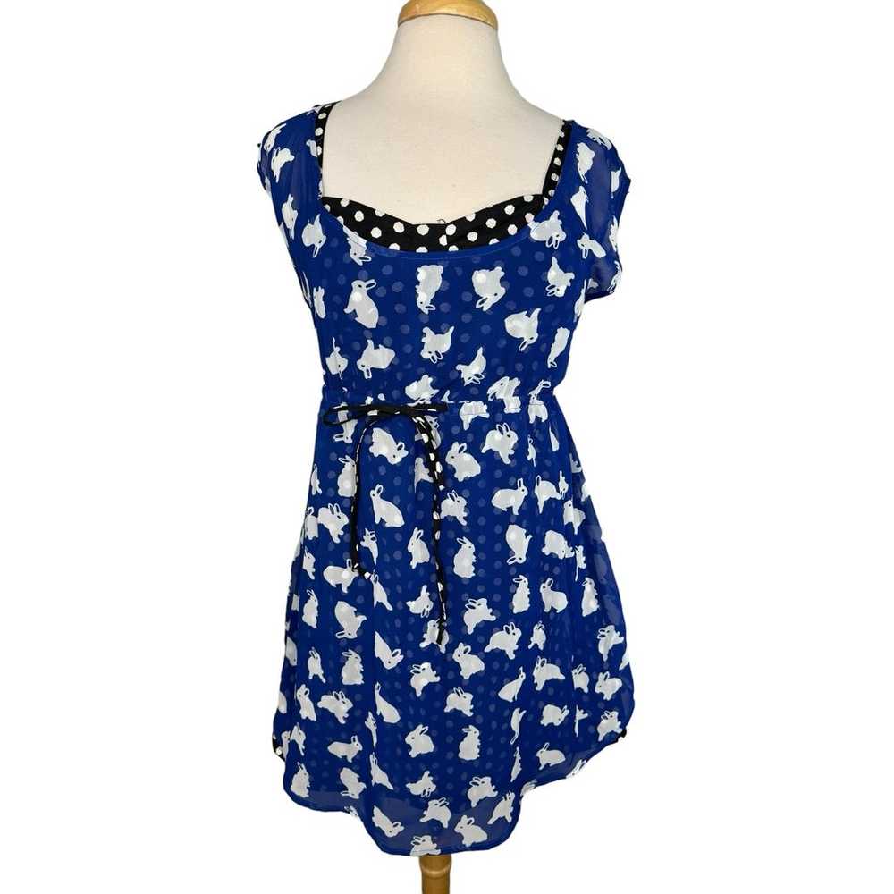 HOT TOPIC Blue Bunny & Polka Dot Retro Style Slip… - image 1