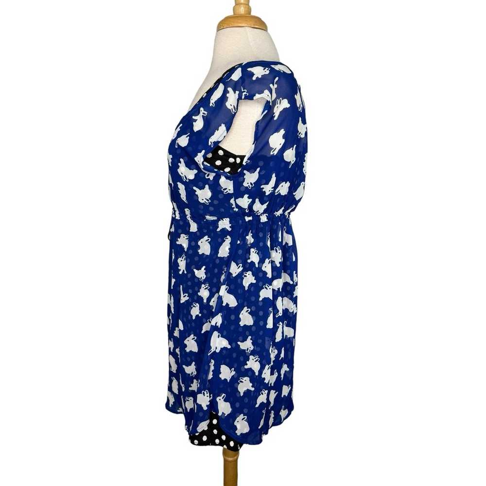 HOT TOPIC Blue Bunny & Polka Dot Retro Style Slip… - image 2