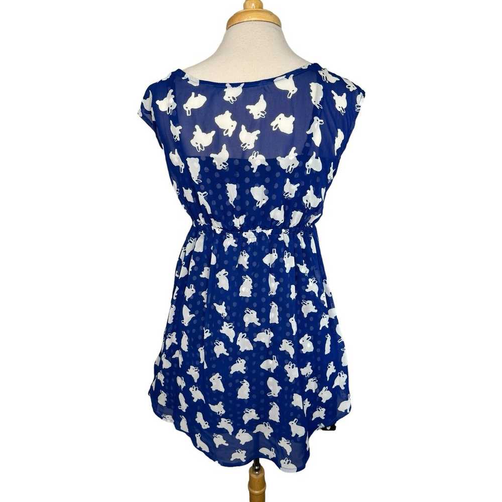 HOT TOPIC Blue Bunny & Polka Dot Retro Style Slip… - image 3