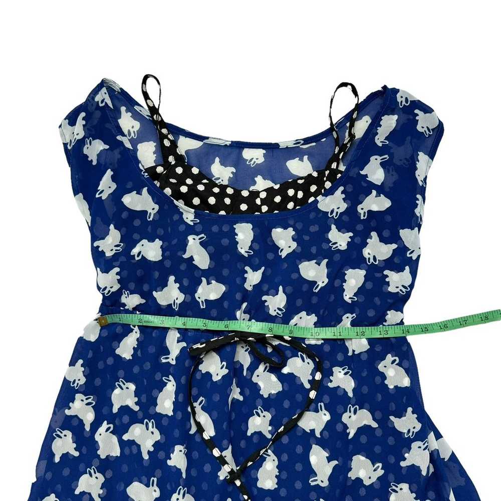 HOT TOPIC Blue Bunny & Polka Dot Retro Style Slip… - image 9