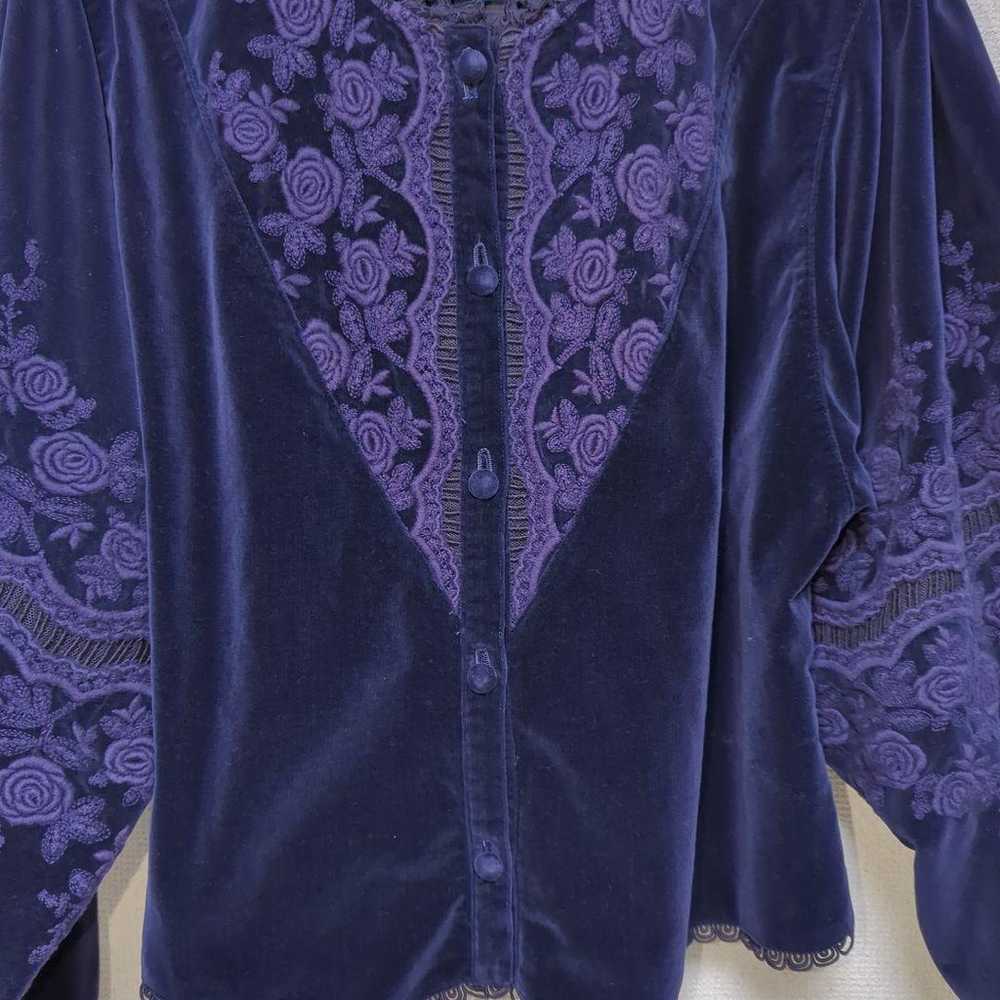 Rosy life, purple, blouse, jacket, velveteen. - image 7